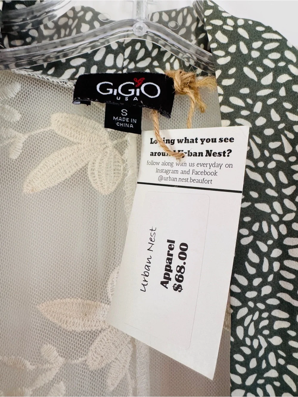 NWT GiGiO Floral Embroidered Lace Kimono Duster Size S